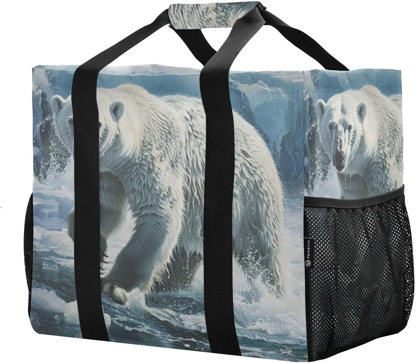 ALAZA Bear Space Waterproof Beach Tote Bags