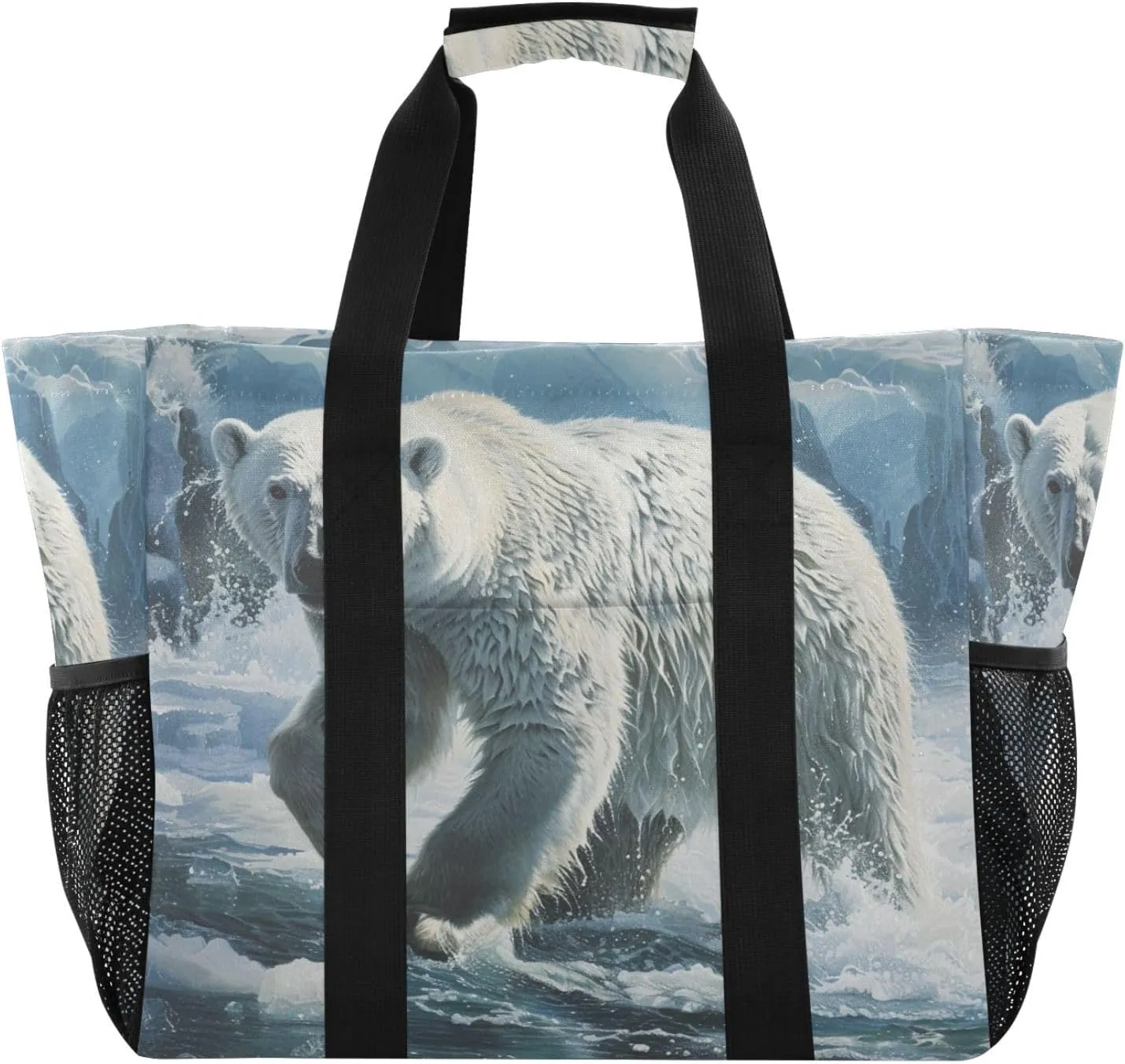 ALAZA Bear Space Waterproof Beach Tote Bags