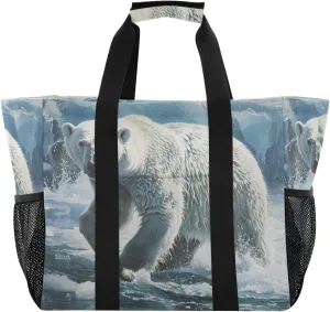 ALAZA Bear Space Waterproof Beach Tote Bags