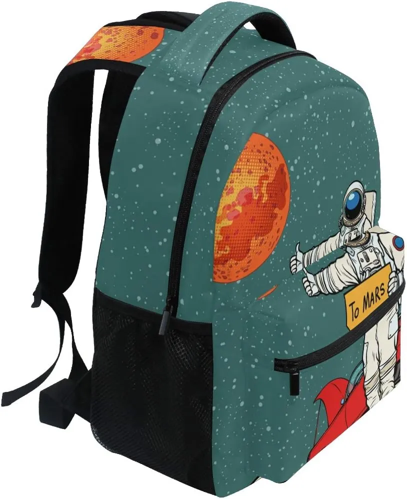 ALAZA Pop Art Retro Astronaut Space Cartoon Large Backpack Personalized Laptop iPad Tablet Travel School Bag with Multiple Pockets for Men Women College