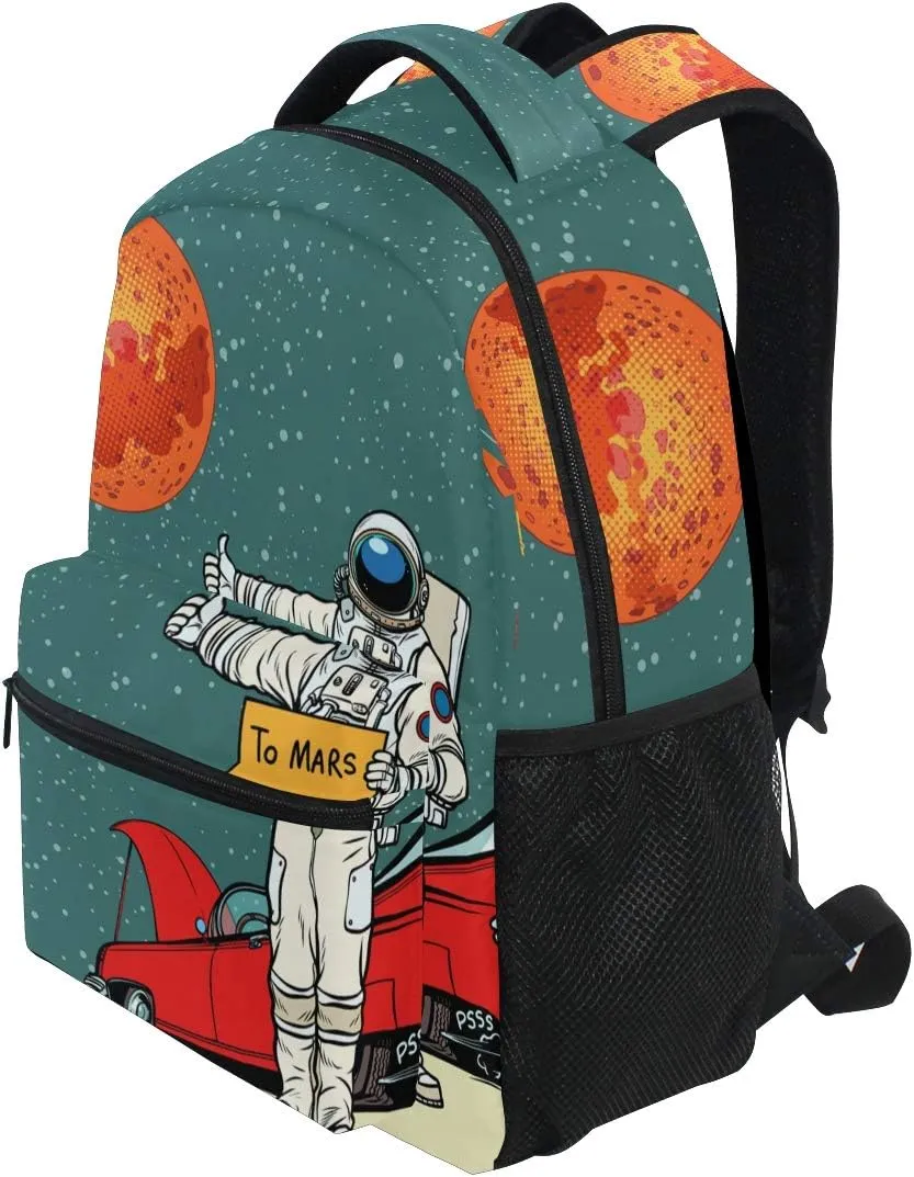 ALAZA Pop Art Retro Astronaut Space Cartoon Large Backpack Personalized Laptop iPad Tablet Travel School Bag with Multiple Pockets for Men Women College