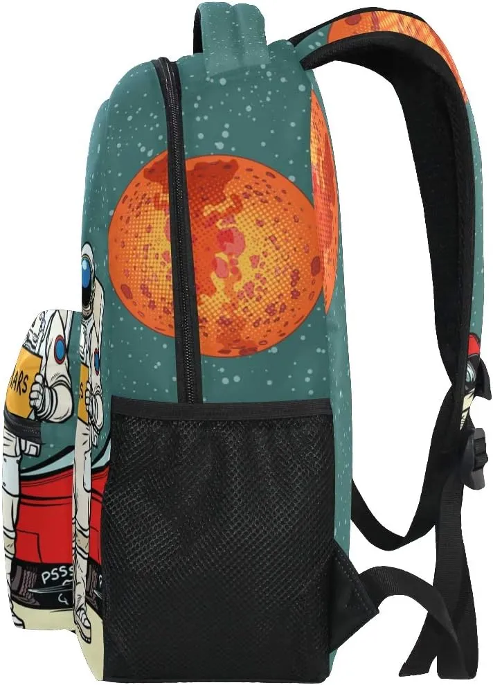ALAZA Pop Art Retro Astronaut Space Cartoon Large Backpack Personalized Laptop iPad Tablet Travel School Bag with Multiple Pockets for Men Women College