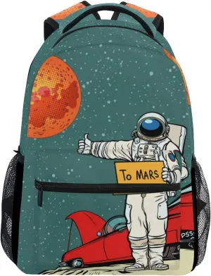 ALAZA Pop Art Retro Astronaut Space Cartoon Large Backpack Personalized Laptop iPad Tablet Travel School Bag with Multiple Pockets for Men Women College