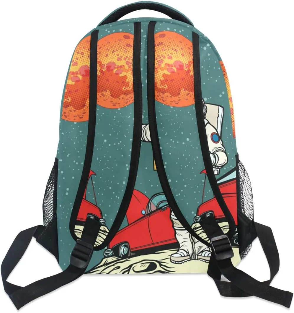 ALAZA Pop Art Retro Astronaut Space Cartoon Large Backpack Personalized Laptop iPad Tablet Travel School Bag with Multiple Pockets for Men Women College