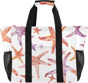 ALAZA Starfish Seamless Waterproof Beach Tote Bags