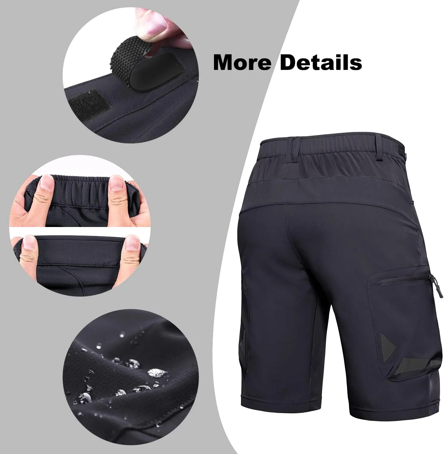 Ally Mens Mountain Bike Shorts 4D Padded Baggy Quick Dry Lightweight Bicycle Cycling Biking Bike Shorts