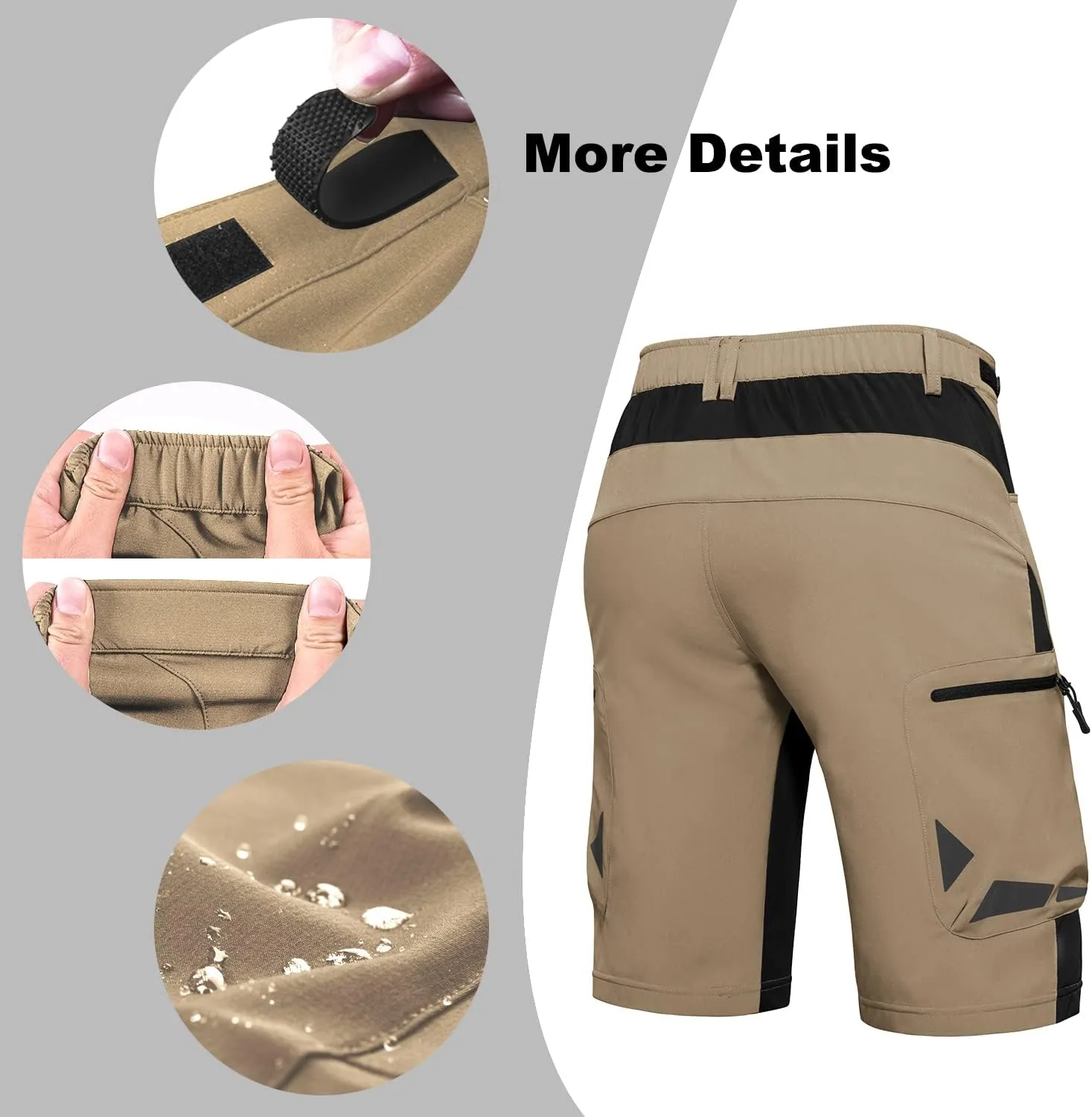 Ally Mens Mountain Bike Shorts 4D Padded Baggy Quick Dry Lightweight Bicycle Cycling Biking Bike Shorts