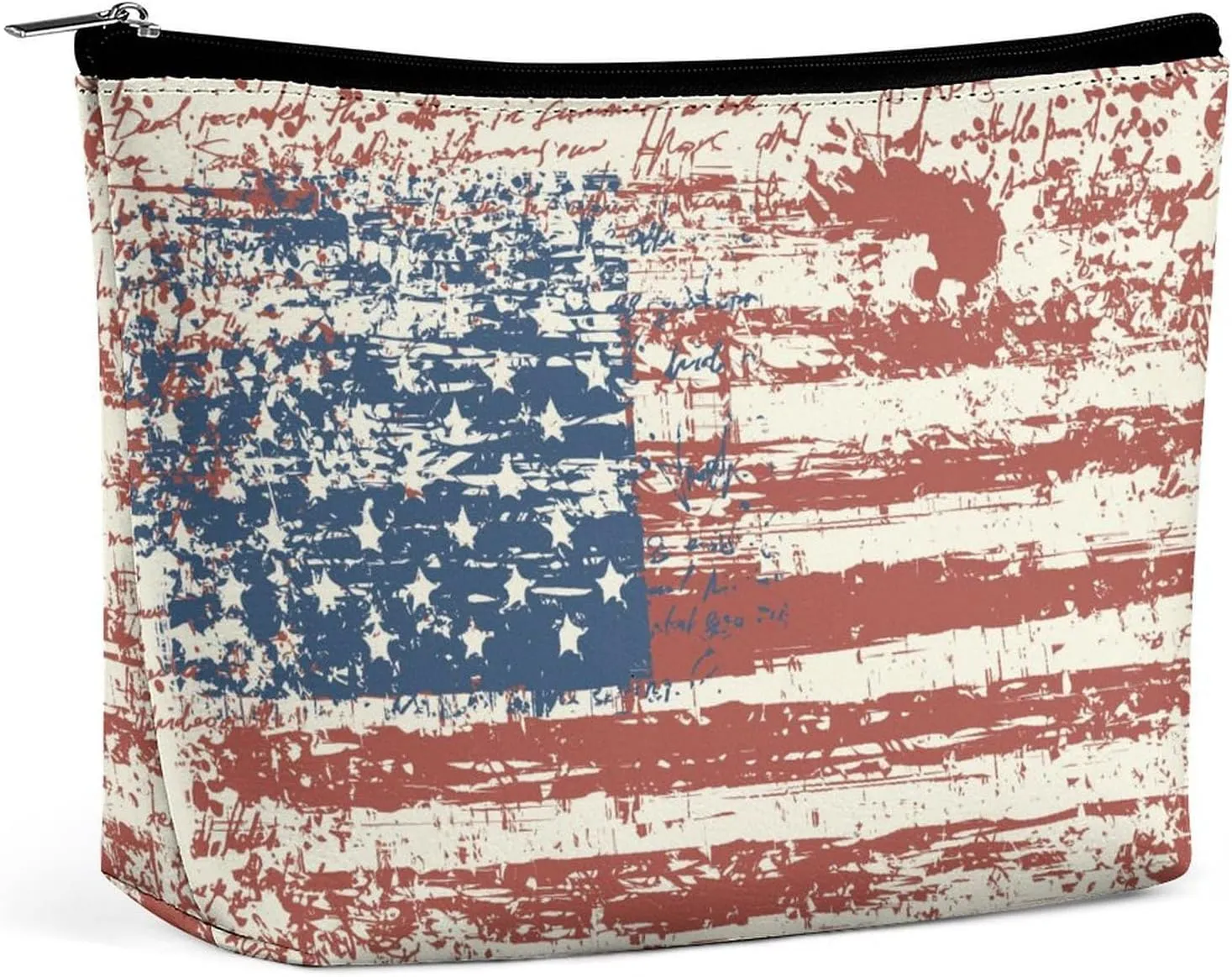America Usa Flag Retro Travel-Friendly Makeup Bag Compact Cosmetic Organizer for Women Girls