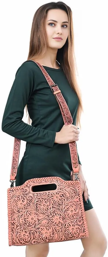 American Darling Clutch Hand Tooled Genuine Leather Women Bag Western Handbag Purse