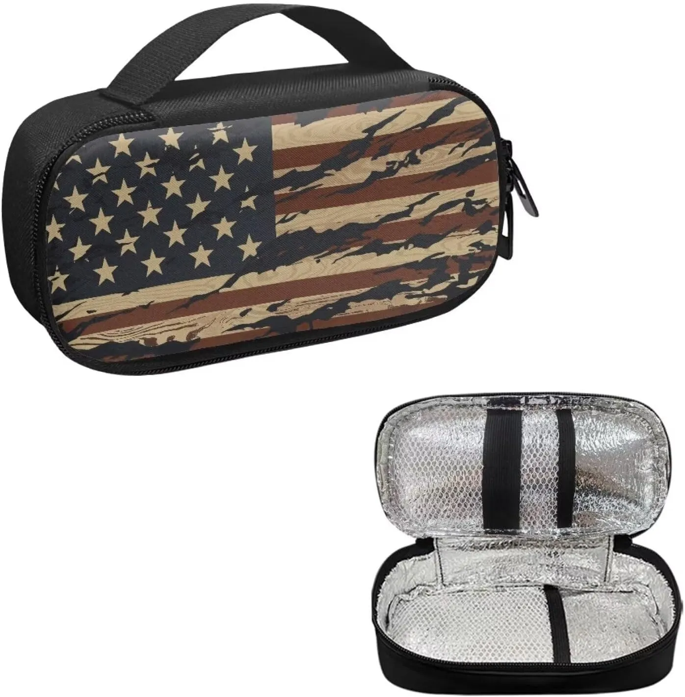 American US Flag Insulin Pen Cooler Travel Case Waterproof Diabetic Medication Insulated Cool Organizer for Insulin Pen and Other Diabetic Supplies Easy to Use & Carry