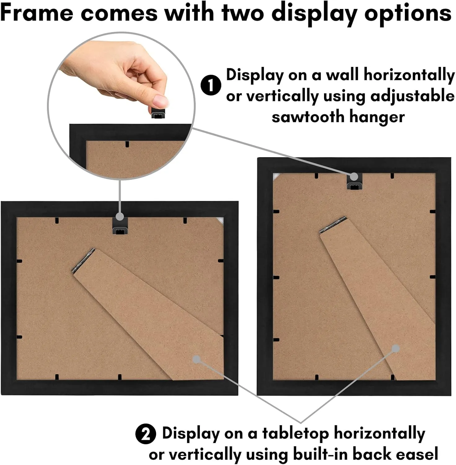 Americanflat 8.5x11 Diploma Frame with Shatter-Resistant Glass - Set of 4 - Document Frames with Engineered Wood - Legacy Collection - Certificate Frame for Tabletop and Wall Display - Black