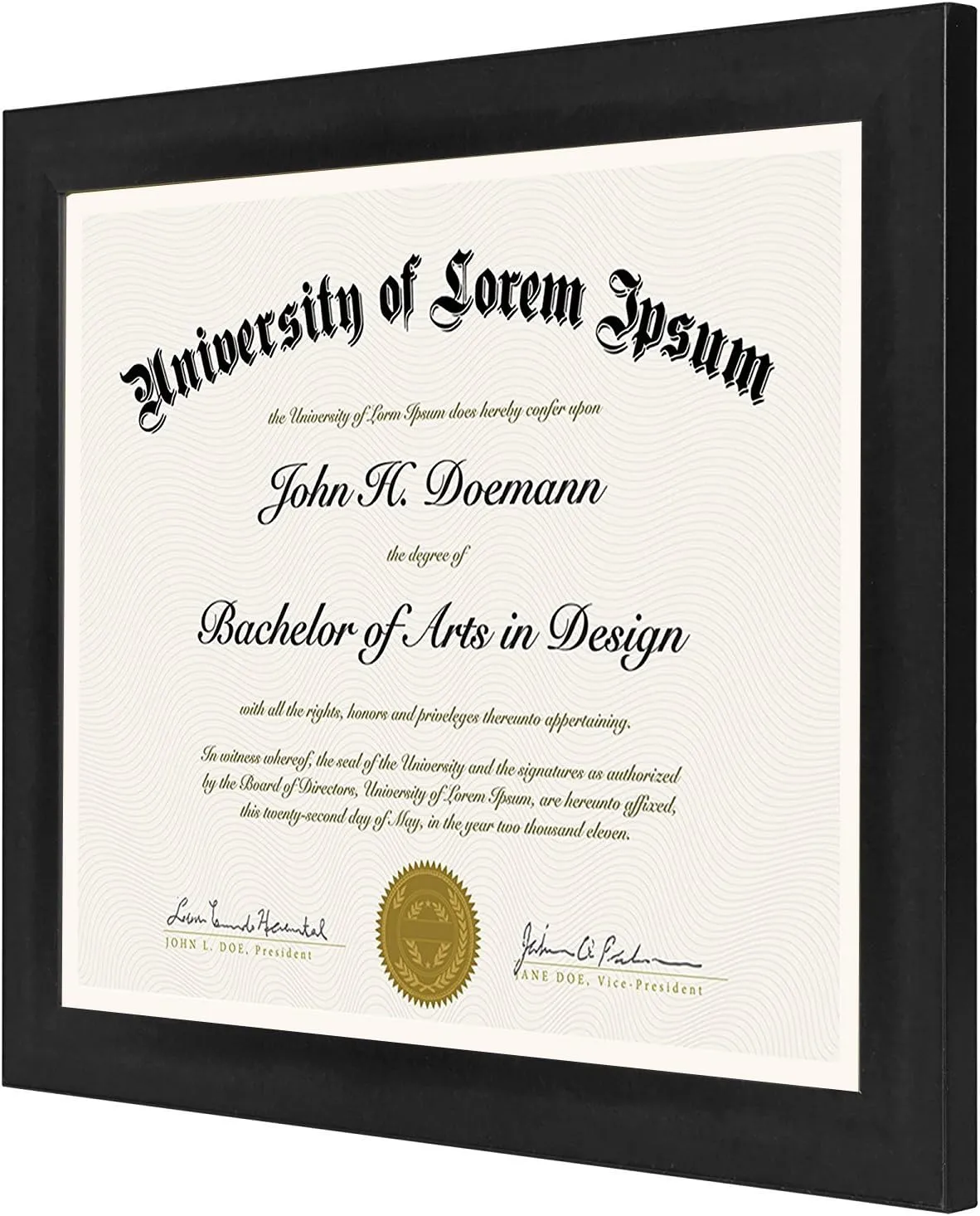 Americanflat 8.5x11 Diploma Frame with Shatter-Resistant Glass - Set of 4 - Document Frames with Engineered Wood - Legacy Collection - Certificate Frame for Tabletop and Wall Display - Black