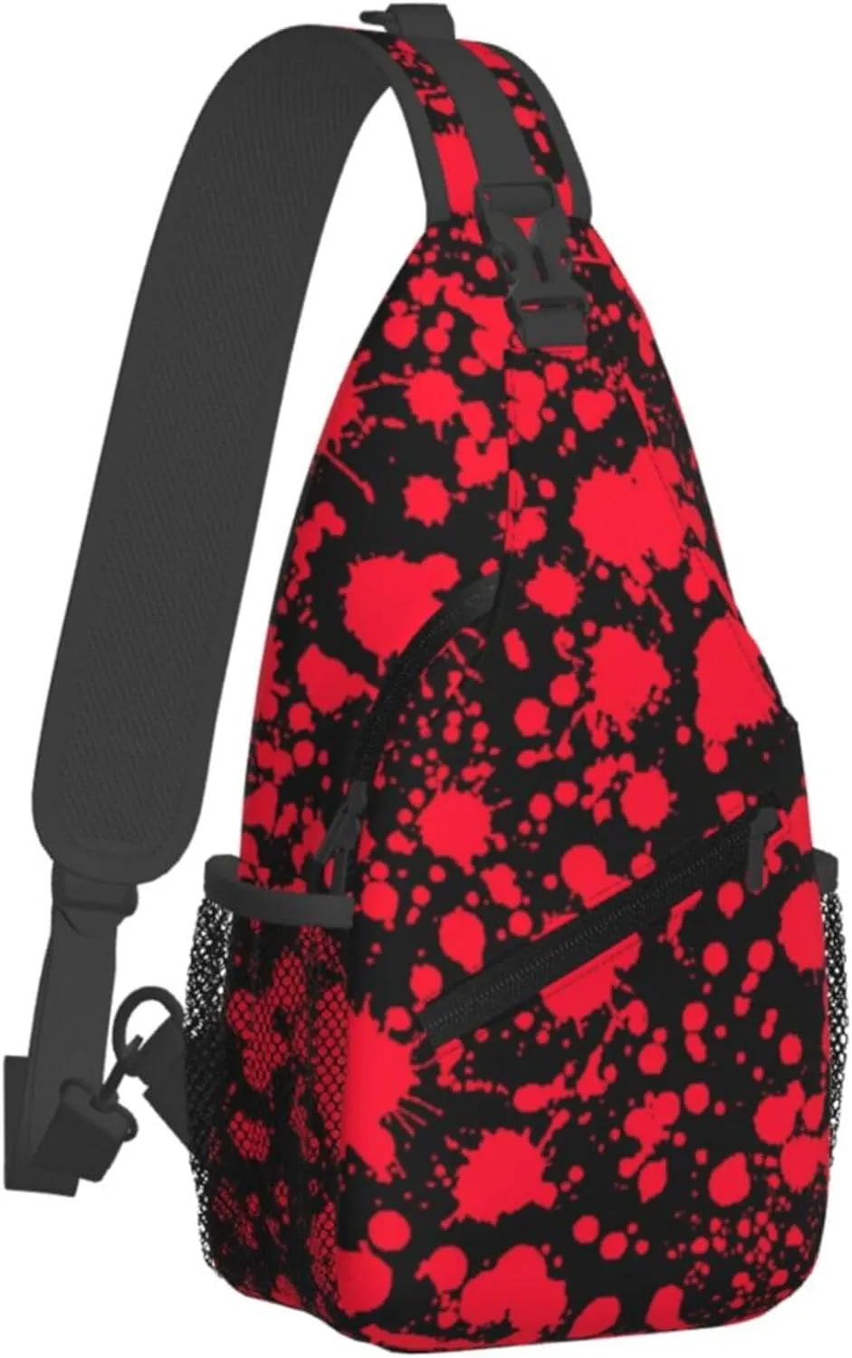 AMRANDOM Sling Bag for Men Women Classic Horror Blood Splatter Black Crossbody Hiking Daypack