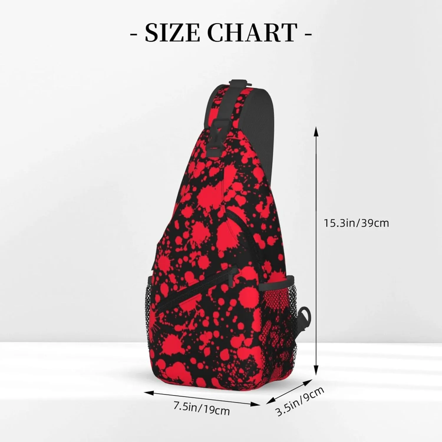 AMRANDOM Sling Bag for Men Women Classic Horror Blood Splatter Black Crossbody Hiking Daypack