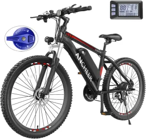 ANCHEER Electric Bike for Adults, Peak 750W Ebike, 3H Fast Charge, 55 Miles, 22MPH Electric Bicycle, 48V 499Wh Battery, 26" Gladiator Electric Mountain Bike, 21Speed, UL 2849 Certified