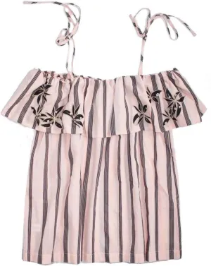 Ann Taylor LOFT - Women's Orchid Striped Tie Shoulder Top