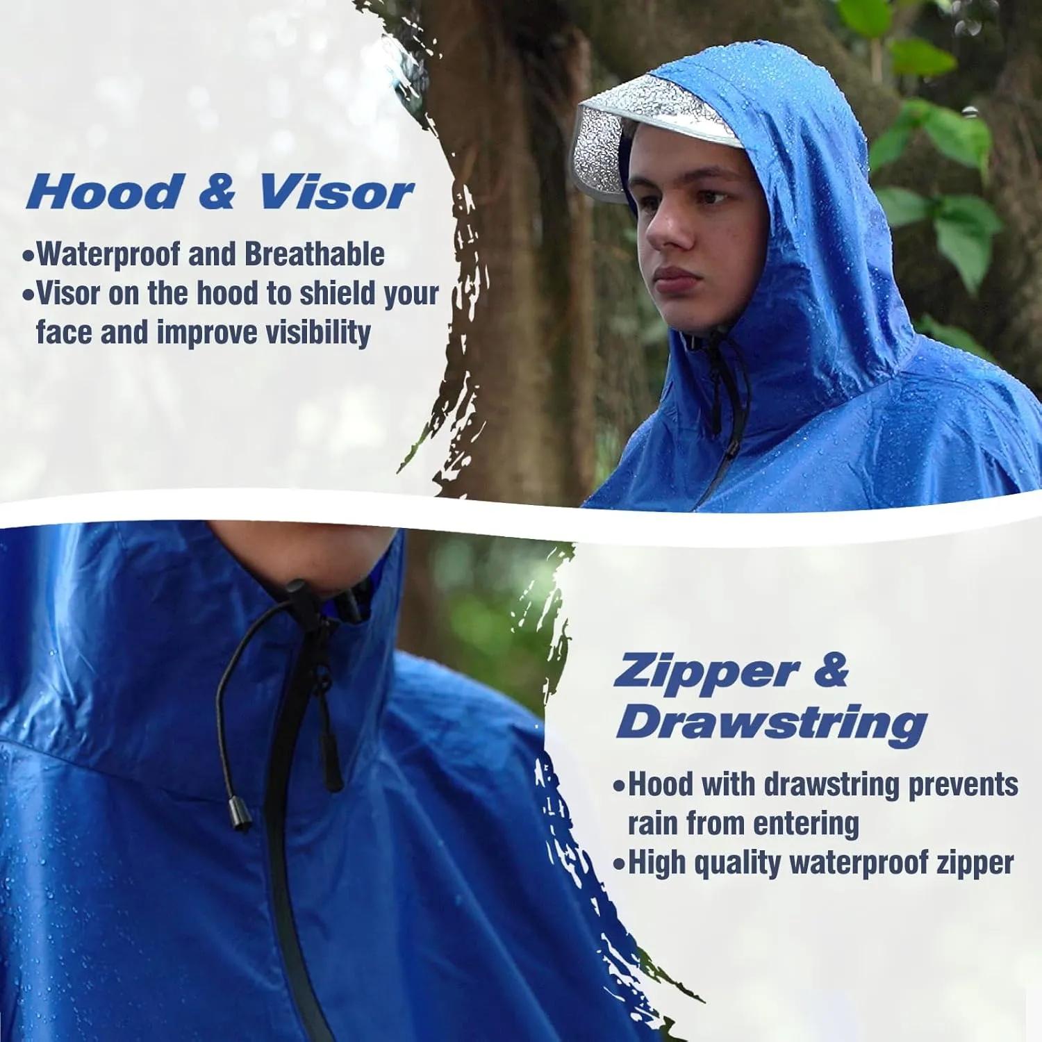 ANYOO Waterproof Rain Poncho Bike Bicycle Rain Capes Lightweight Compact Reusable for Adults