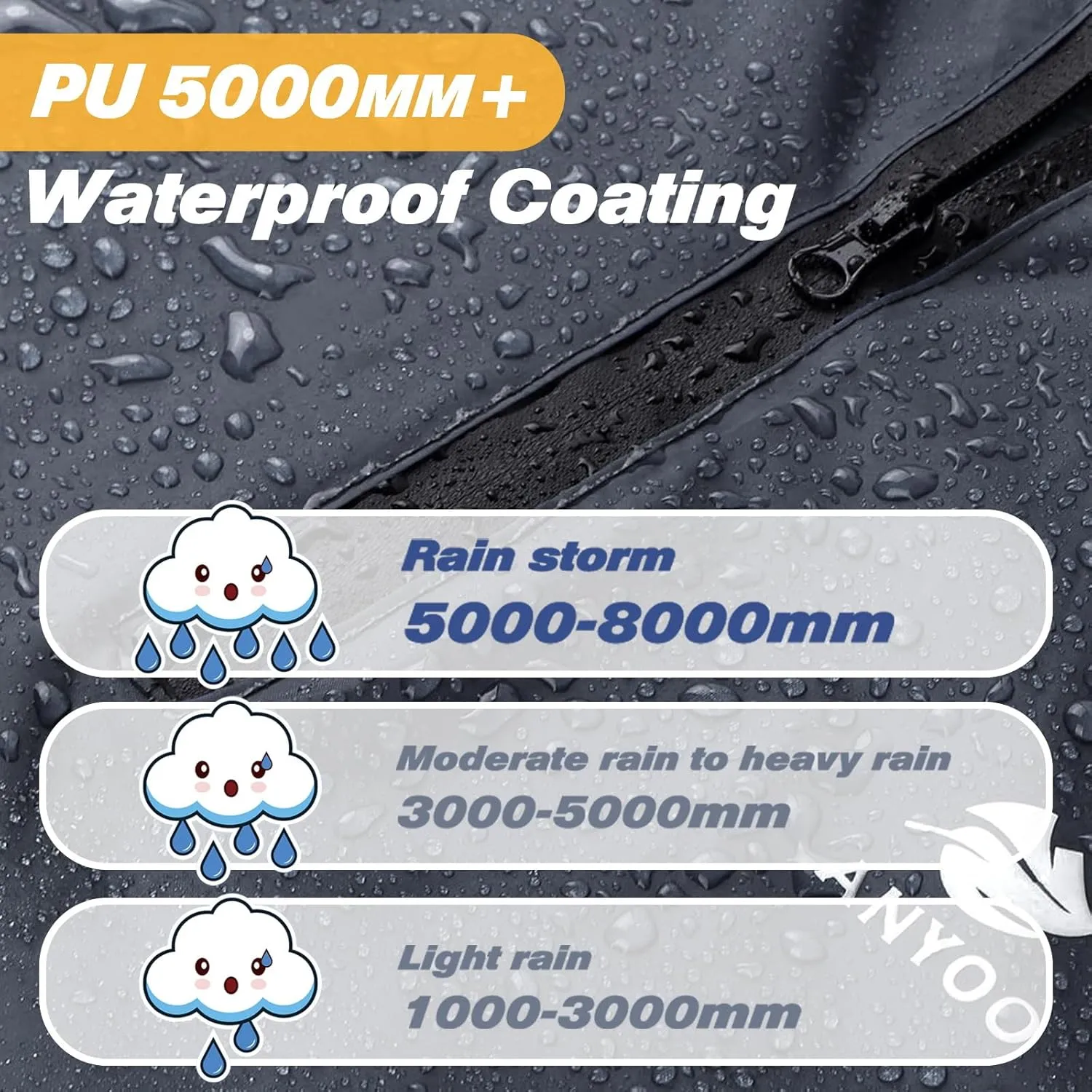 ANYOO Waterproof Rain Poncho Bike Bicycle Rain Capes Lightweight Compact Reusable for Adults