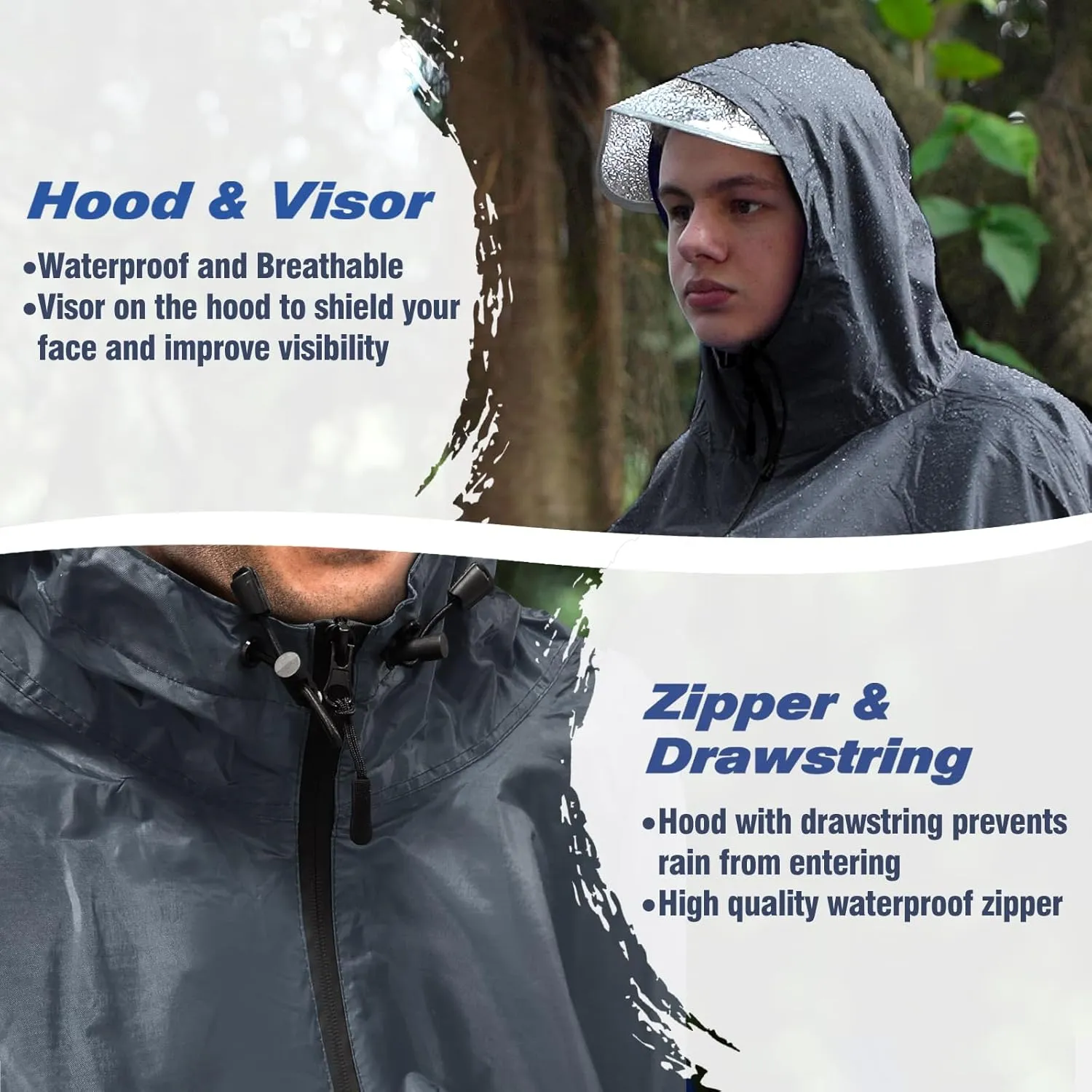 ANYOO Waterproof Rain Poncho Bike Bicycle Rain Capes Lightweight Compact Reusable for Adults