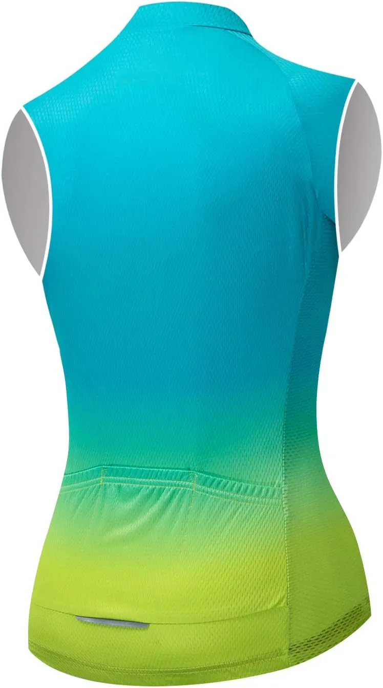 Aogda Cycling Jerseys Women Bike Shirts Team Biking Sleeveless Tops Bicycle Vests Clothing
