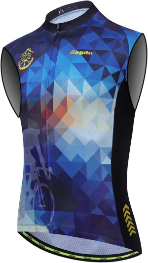 Aogda Cycling Vest for Men Bike Jerseys Team Biking Sleeveless Tops Clothing