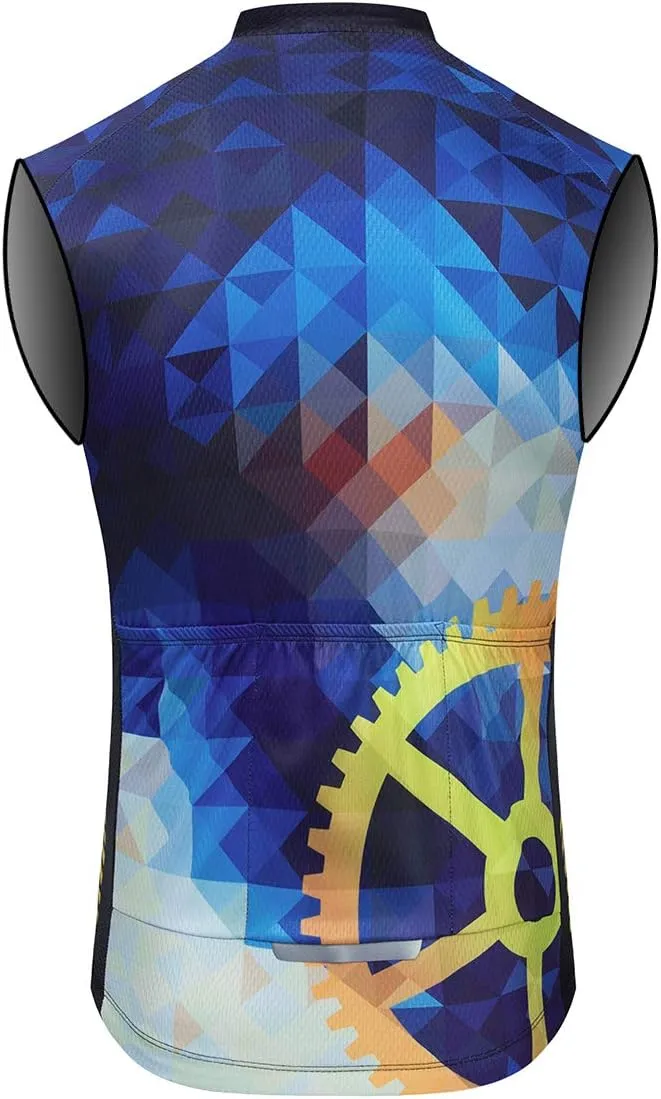 Aogda Cycling Vest for Men Bike Jerseys Team Biking Sleeveless Tops Clothing