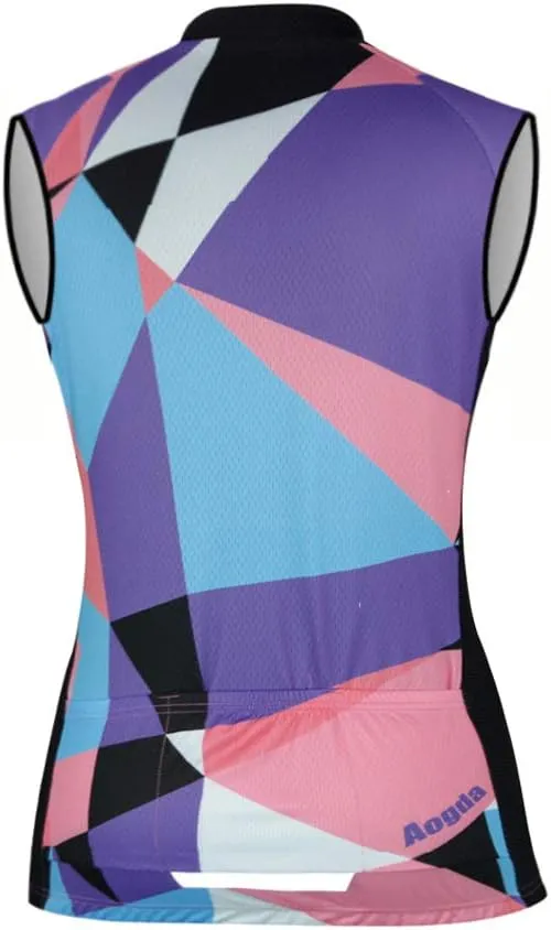 Aogda Sleeveless Cycling Jerseys Women Bike Tops Team Biking Shirts Bicycle Vests Clothing