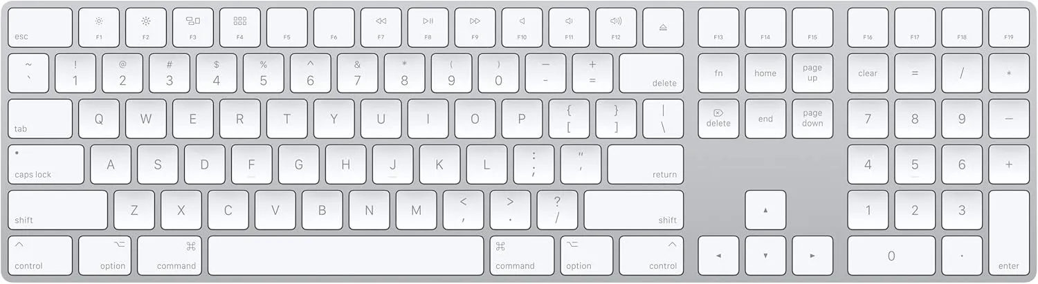 Apple Magic Keyboard with Numeric Keypad: Wireless, Bluetooth, Rechargeable. Works with Mac, iPad, or iPhone; US English - White
