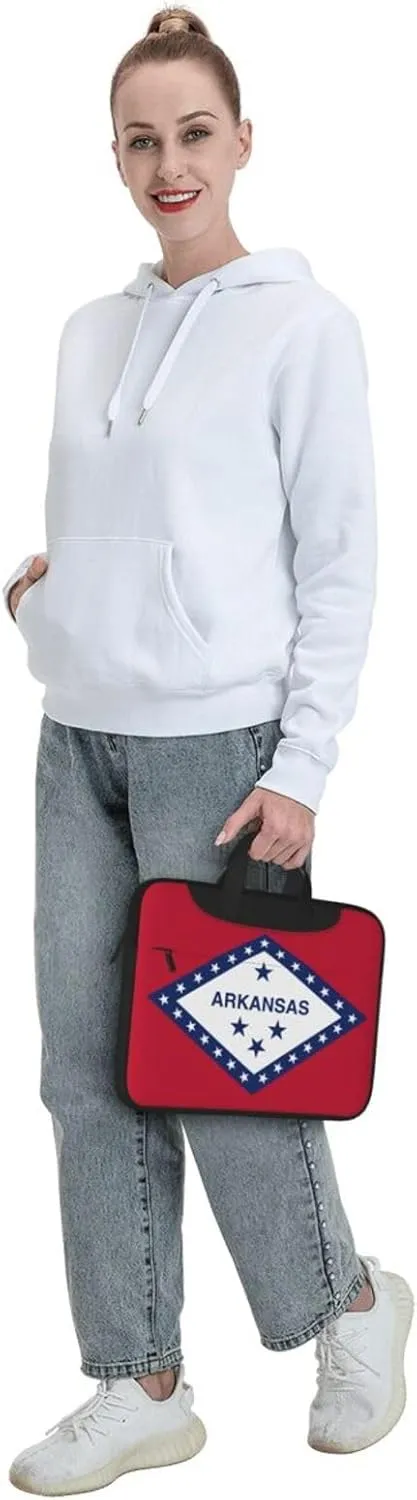 Arkansas State Flag Print Laptop Adjustable Shoulder Strap With Handle Accessory Pocket For Men Women