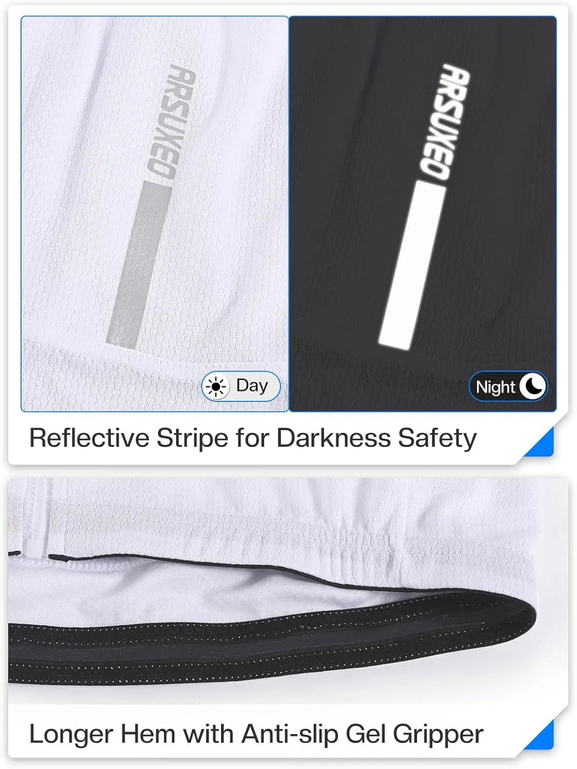 ARSUXEO Men's Cycling Jersey Long Sleeve Slim Fit Bike Jersey Biking Bicycle Cycling Shirt