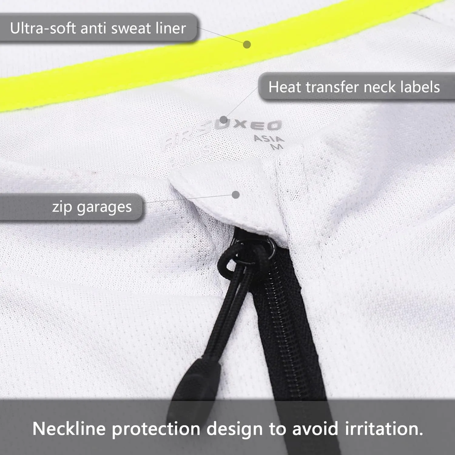 ARSUXEO Men's Full Zipper Long Sleeves Cycling Jersey Bicycle BikingBike Shirt 6030