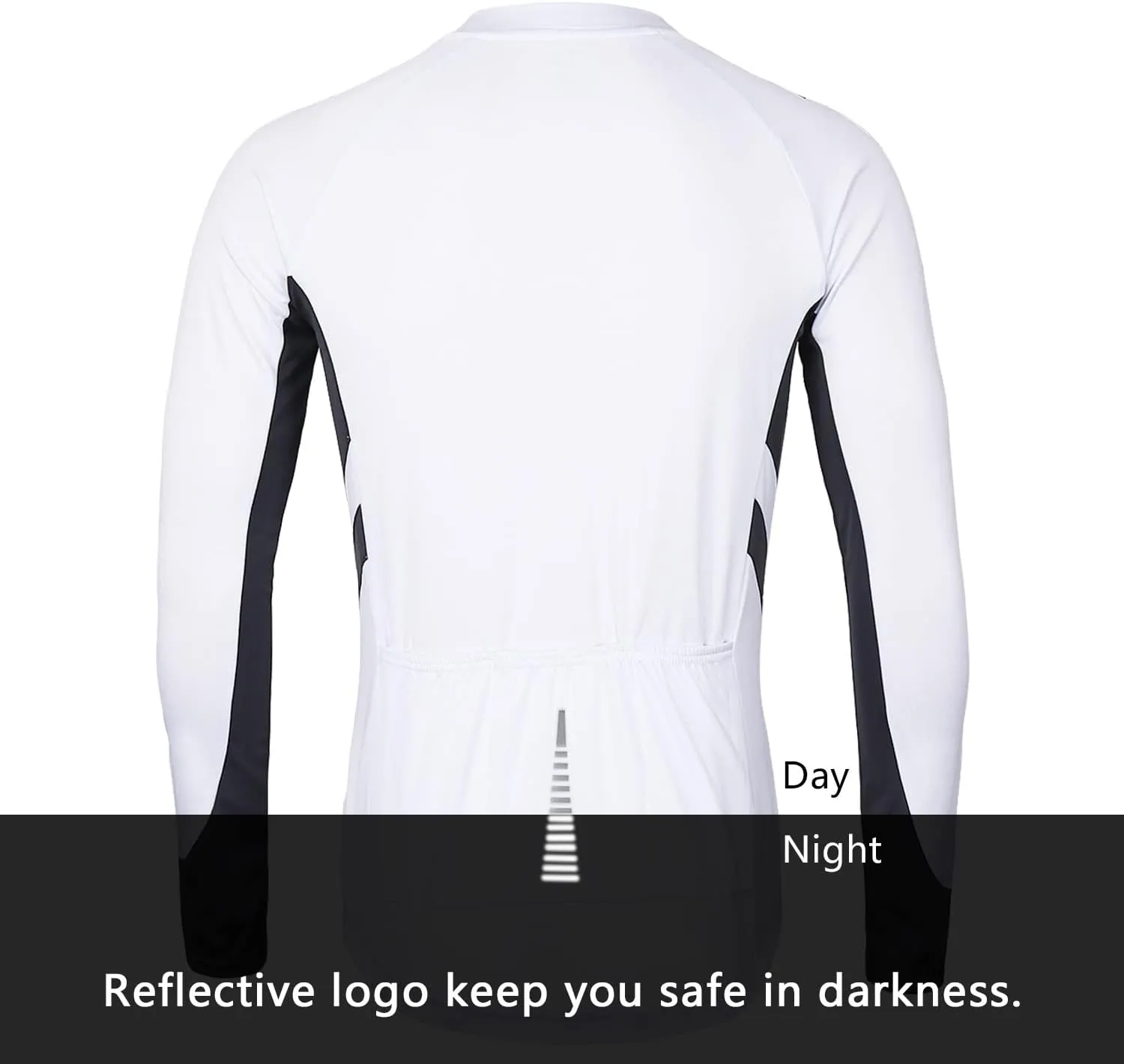 ARSUXEO Men's Full Zipper Long Sleeves Cycling Jersey Bicycle BikingBike Shirt 6030