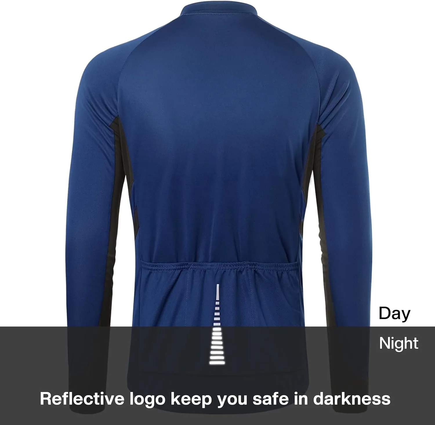 ARSUXEO Men's Full Zipper Long Sleeves Cycling Jersey Bicycle BikingBike Shirt 6030