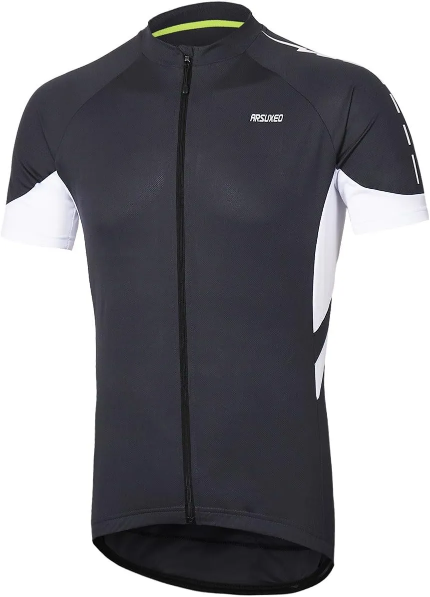 ARSUXEO Men's Short Sleeves Cycling Jersey Bicycle Biking Bike Shirt 636