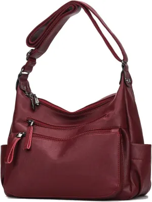 Artwell Fashion Crossbody Bag For Women Shoulder Bag Soft PU Leather Handbags Purses Multi Pocket Hobo Tote Bag