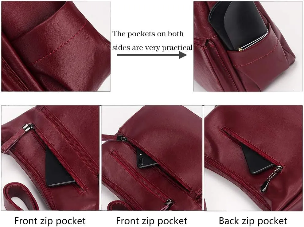 Artwell Fashion Crossbody Bag For Women Shoulder Bag Soft PU Leather Handbags Purses Multi Pocket Hobo Tote Bag