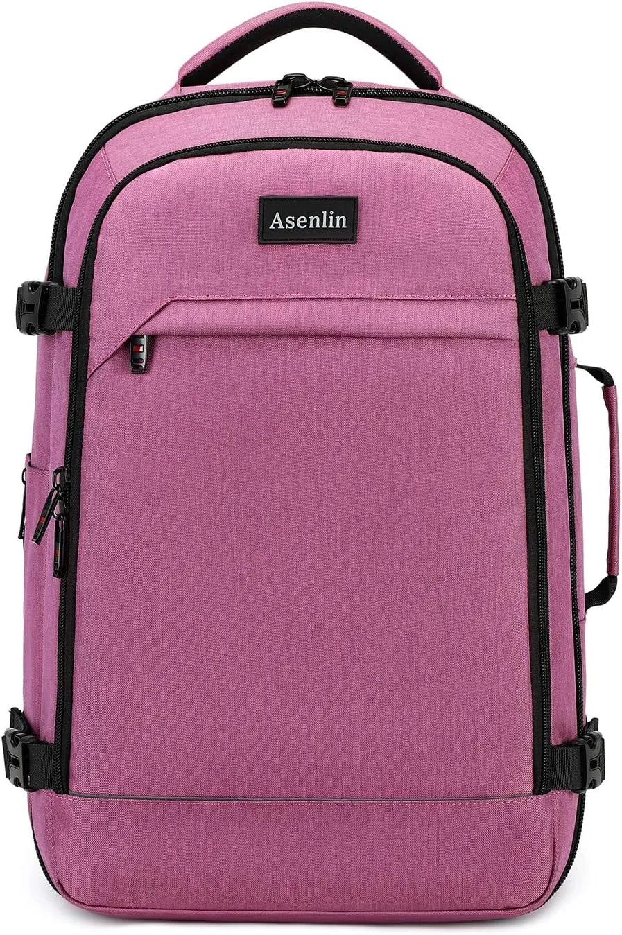 Asenlin 40L Travel Backpack for Women Men，17 Inch Laptop Backpack Flight Approved Luggage Carry On Water Resistant Computer Backpack for Weekender Overnight Large Daypack Pink