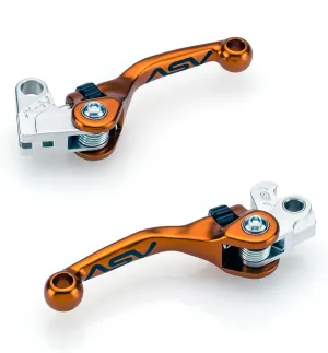 ASV Unbreakable F4 Clutch and Brake Lever Pack # BC F40702 - Shorty Orange