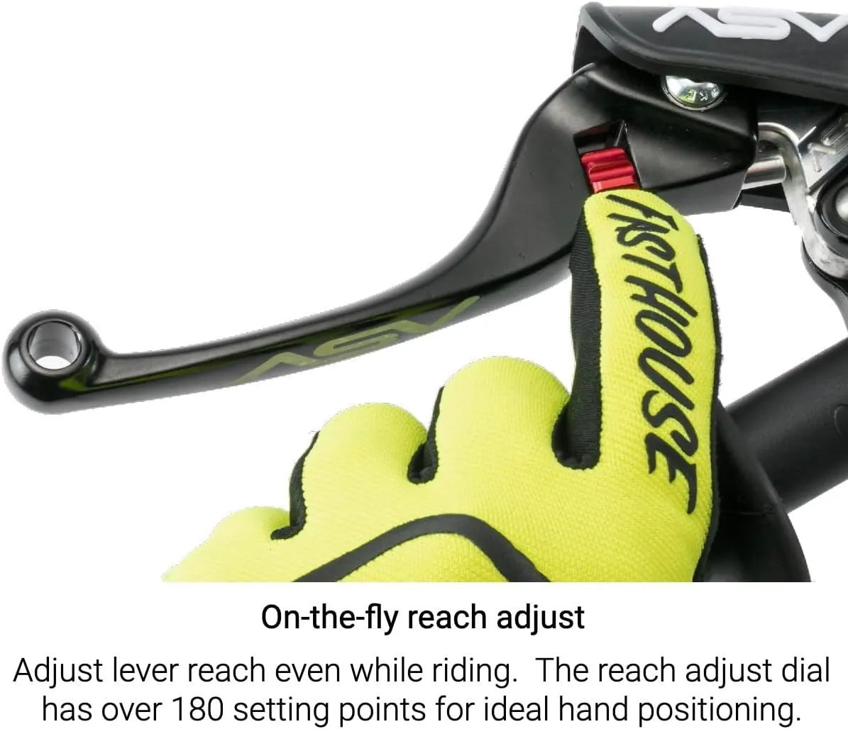 ASV Unbreakable F4 Off-Road Clutch and Brake Levers w/PRO Hotstart Perch # BC F41306PH - Shorty Red