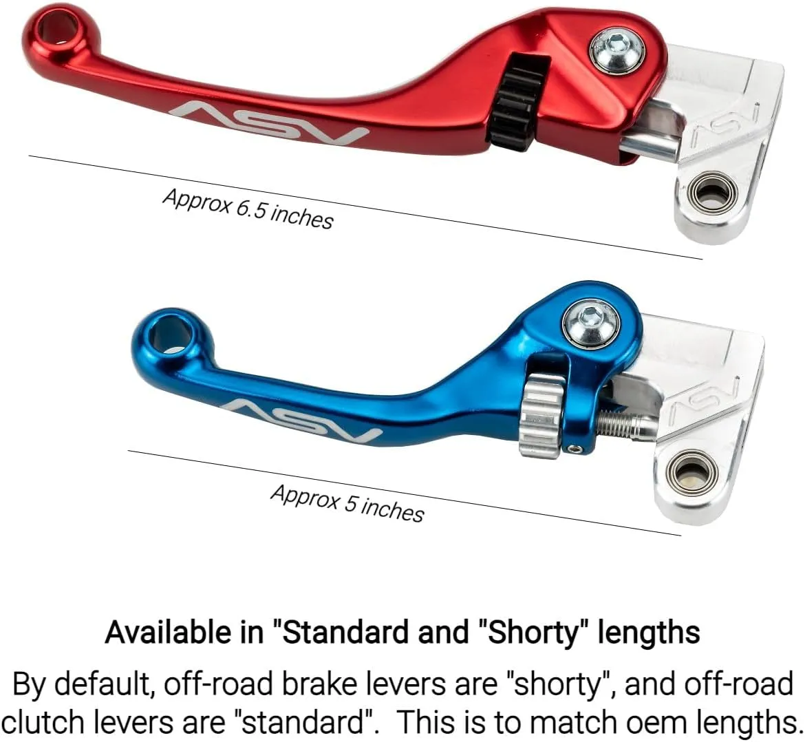 ASV Unbreakable F4 Off-Road Clutch and Brake Levers w/PRO Hotstart Perch # BC F41306PH - Shorty Red