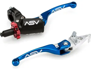 ASV Unbreakable F4 Quad ATV Clutch and Brake Lever w/PRO Perch # BC F4A206PX - Blue