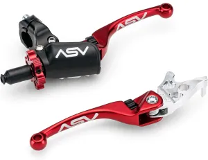 ASV Unbreakable F4 Quad ATV Clutch and Brake Lever w/PRO Perch # BC F4A206PX - Red
