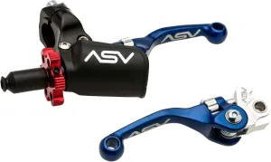 ASV Unbreakable F4 Quad ATV Clutch and Brake Lever w/PRO Perch # BC F4A306PX - Shorty Blue