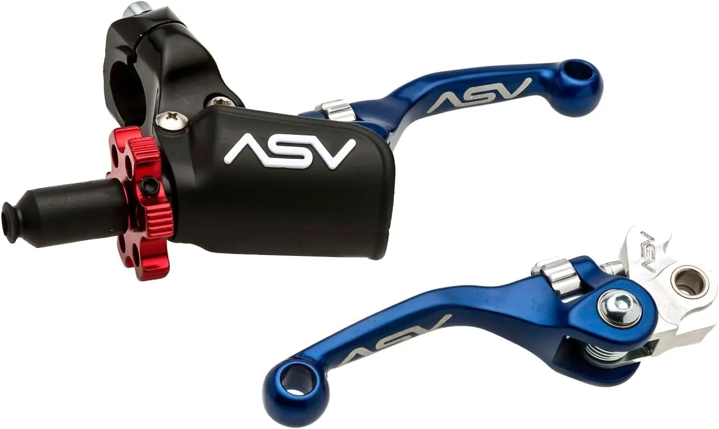 ASV Unbreakable F4 Quad ATV Clutch and Brake Lever w/PRO Perch # BC F4A306PX - Shorty Blue