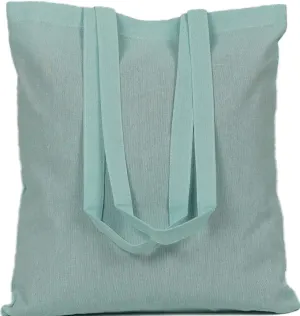 ATMOS GREEN 12 pack GLACIER Color 15 X 16 inch with 27" long handle 5.5 Oz Recycled cotton reusable grocery bags ecofriendly super strong great choice for schools promotion branding MADE in INDIA