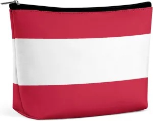 Austria Flag Travel-Friendly Makeup Bag Compact Cosmetic Organizer for Women Girls