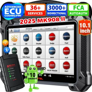 Autel MaxiCOM MK908 II Scanner: 2025 Up of MK908 MS906 PRO MP900BT MS906BT, ECU Coding as Elite 2 PRO MK908 Pro II MS908S Pro II, 38  Service, 3K  Bidirectional Tool, OS 10, OE All Sys, Auto Scan 2.0