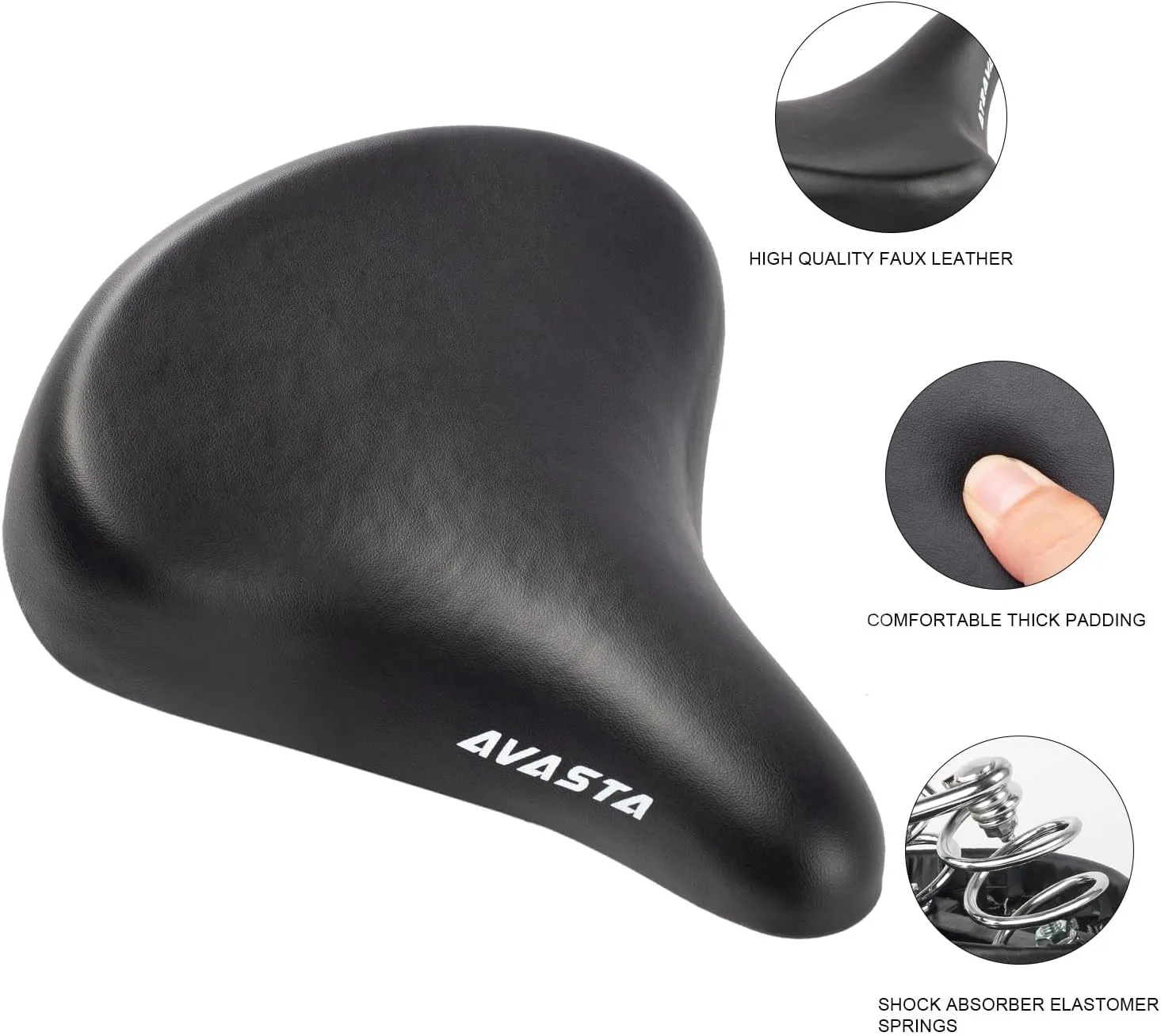 AVASTA Kids Bicycle Saddle for Girls & Boys Waterproof Wide Soft Bike Cushion Dual Shock Absorbing Fit for 12 14 16 18 20 or 20 22 24 26 inch Mountain Road Bike