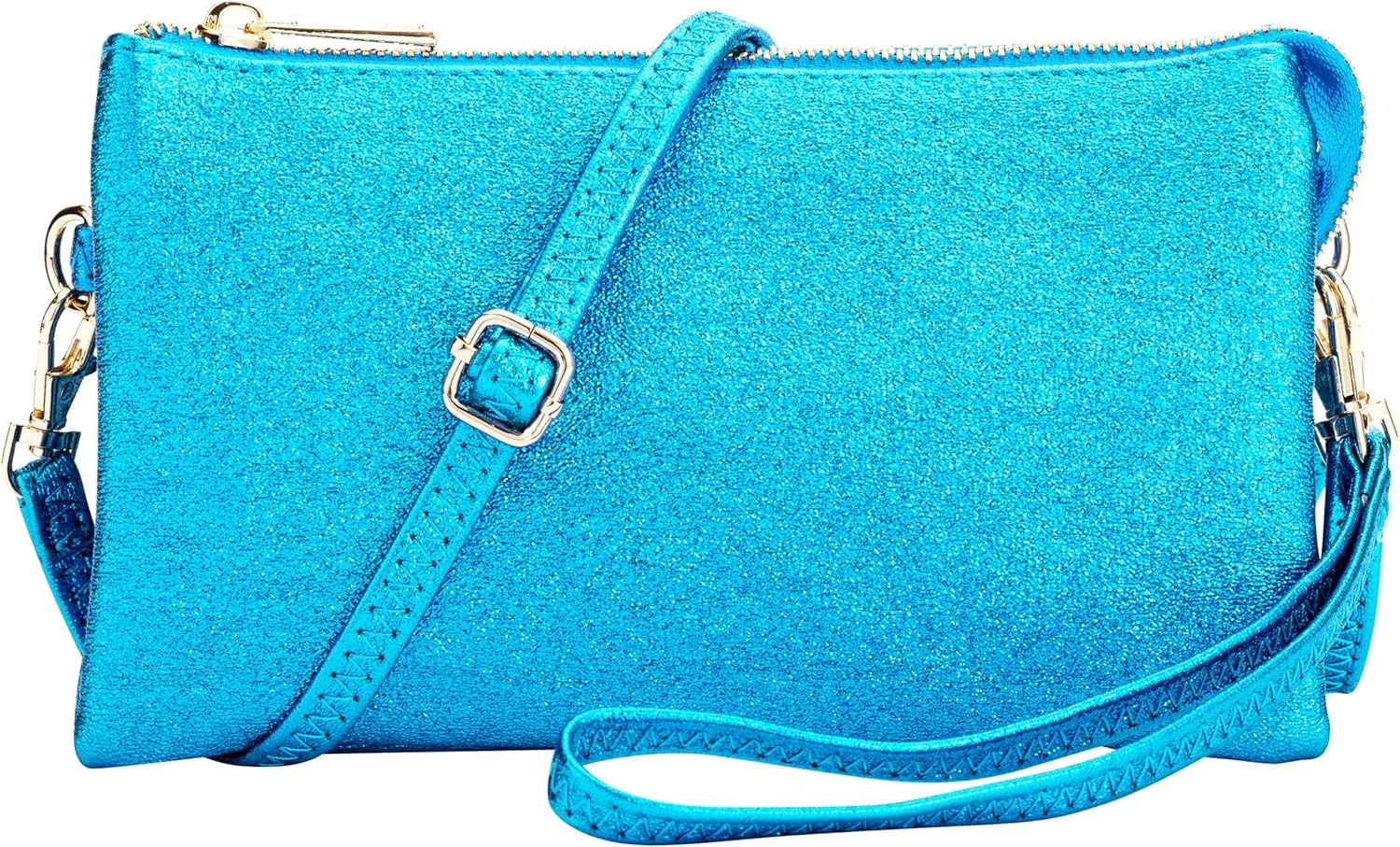 B BRENTANO Vegan Leather Multi-Pocket Crossbody Purse/Clutch with Card Slots, Removable Wristlet & Adjustable Shoulder Strap