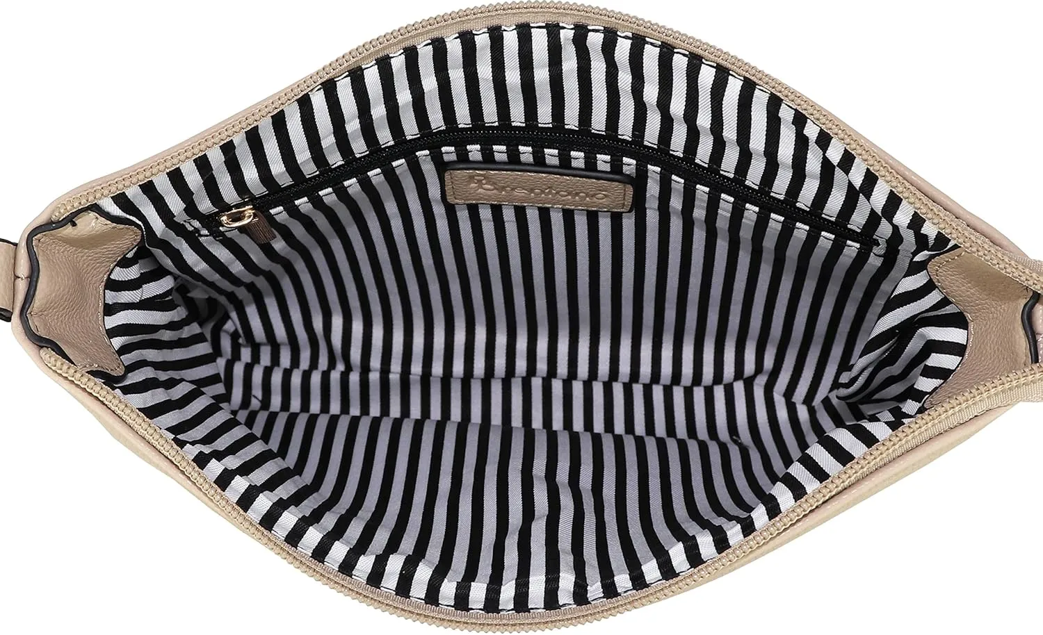 B BRENTANO Vegan Multi-Zipper Crossbody Handbag Purse with Tassel Accents